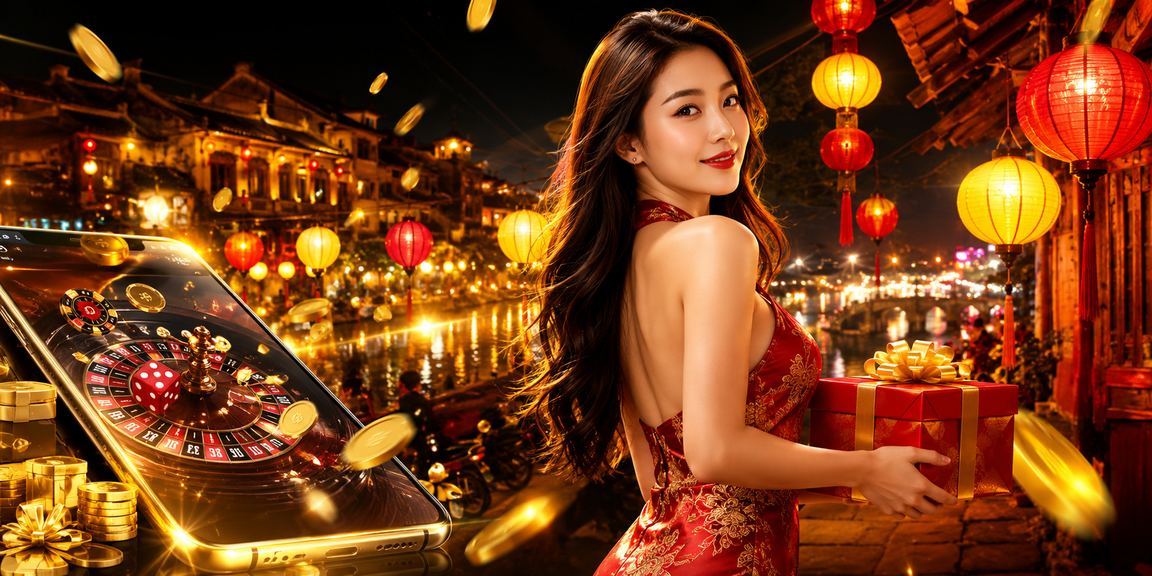 Không gian đèn lồng Hà Nội về đêm kết hợp với trải nghiệm cá cược casino trực tuyến